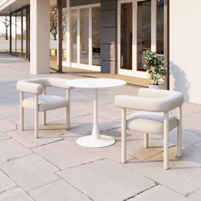 Chaise de Salle à Manger pour Bain de Soleil (Ensemble de 2) Blanc