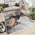 thumbnail image 2 of Area Rug Gradual Black Gray Gold Marble Aesthetic Rug 4' x 5', Modern Abstract Gilded Art Bedroom Bedside Carpet, Soft Anti Slip Machine Washable Room Living Room Decor, 2 of 6