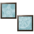thumbnail image 2 of Gango Home Decor Aqua Treasure | Lovely Under the Water Sand Dollar & Starfish Set; Two 12x12in Art Prints in Brown Frames, 2 of 6