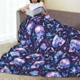 thumbnail image 6 of Pofeuu Blue Skull Crystal Print Ultra-Soft Micro Fleece Blanket,for Bed Or Sofa,All Season Throw Blankets Flannel Blanket-40"x30", 6 of 7