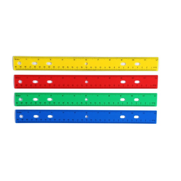 RUISINERY Clear Ruler with Hole 12Inch Straight Ruler Inches and Centimeters Double Scale Ruler Drawing Ruler Math Measuring Tool