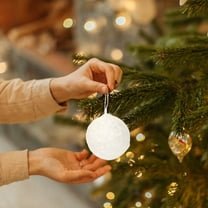 Christmas Mini Balls Ornaments Multicolour Pendants Miniature Xmas Tree Hanging Decorations Holiday Party Outdoor Indoor DIY Craft Supplies(White)