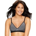 thumbnail image 2 of Hanes Ultimate® Comfy Support ComfortFlex Fit® Wirefree Bra Black Mini Stripe XL Women's, 2 of 2