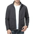 thumbnail image 2 of Maoxin Men's Jacket Fashionable Men's Solid Warm Long Sleeve Hoodless Casual Outwear Jackets Dark Gray 2XL, 2 of 3