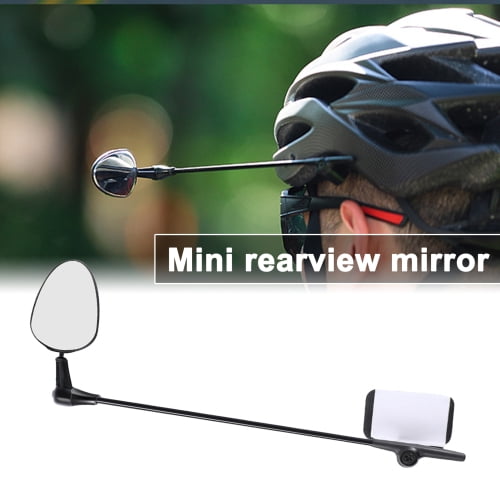 Cheers.US Bike Helmet Mirror Adjustable Bicycle Cycling Rear View Helmet Mirror Helmet Reflective Convex Rearview Mirror for Mountain Road Bike