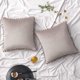 thumbnail image 1 of 2-pack velvet pillowcases with pompom decorative pillow covers., 1 of 5