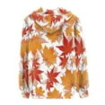 thumbnail image 3 of FKELYI Fall Maple Leaf Zipper Hoodie Size S Stretchy Long Sleeve Hooded Sweatshirt for Women Polyester Thanksgiving Ladies Zipper Sweaters Jacket, 3 of 6