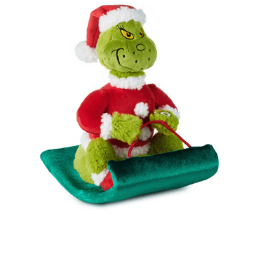 Hallmark Dr. Seuss's Grinch on Sled Musical Christmas Plush With Motion New
