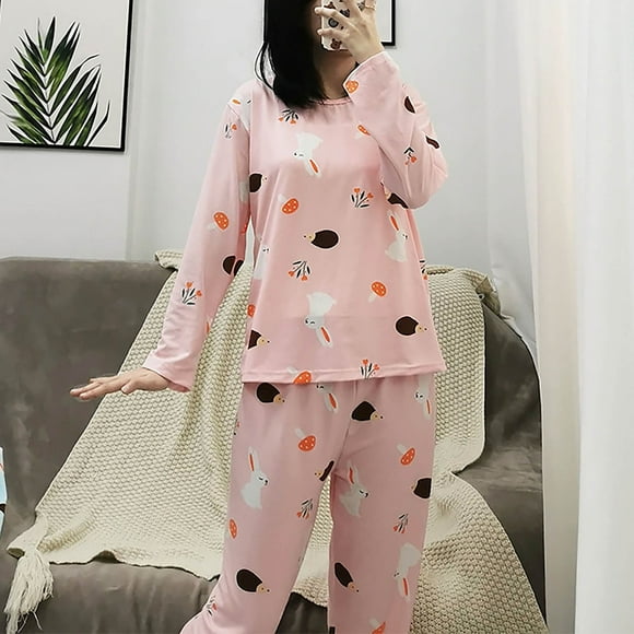 Gift TIMIFIS Pinks Women’s Pajamas Set Long Sleeve Sleepwear with Pants 2 Piece Cozy Loungewear Pjs Sets Lounge Comfy Casual Loungewear Night Sleep SetsFlash