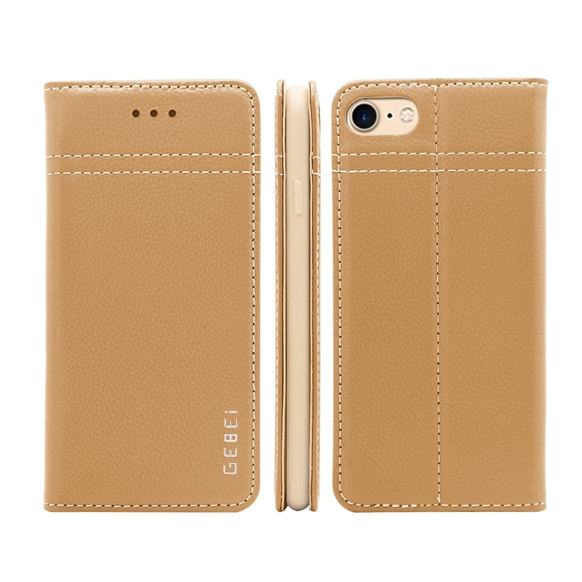 Iphone 7 Case Mignova Genuine iPhone 7 Leather Case with Credit Card Holder and Kickstand