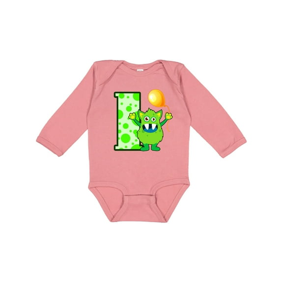 Inktastic 1st Birthday Monster Boys or Girls Long Sleeve Baby Bodysuit