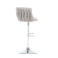 thumbnail image 5 of Swivel Bar Stools Set of 2, Boucle Counter Height Barstools with Back and Footrest, Adjustable Height 34" to 41", Modern Dining Chairs for Home Kitchen Island Bar Dining Room, Grey, 5 of 9