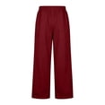 thumbnail image 6 of CCRFTGI Men's Baggy Sweatpants Straight Leg Sweat Pants Drawstring Elastic Waist Slacks with Pockets Wine 3XL, 6 of 7
