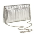 thumbnail image 4 of Yucurem Women Evening Bag Flap Metallic Pu Clutch Purse Shiny Envelope Handbag (Silver) Evening bag (Silver), 4 of 10