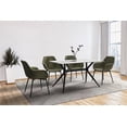 thumbnail image 3 of LeisureMod Elega Series Modern 62” Dining Table with Sintered Stone or Glass Rectangular Top and Black Stainless Steel Base in White, 3 of 10