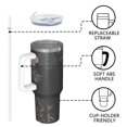 thumbnail image 4 of Floral 40oz Tumbler– Stainless Steel Insulated Tumbler with Handle and Straw, Large Capacity Travel Cup for Hot & Cold Drinks,Thanksgiving,Christmas, Spring,Flower, 4 of 6