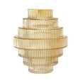 thumbnail image 2 of Benjara Rae Set of 2 Glass Vases- Geometric Round- Amber Yellow and Clear Finish, 2 of 5