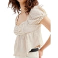 thumbnail image 2 of Coduop Women Backless Short Puff Sleeve Crop Tops T-Shirt Summer Casual Going Out Tee Tops Blouse, 2 of 5
