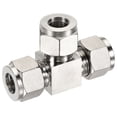 thumbnail image 1 of Unique Bargains 12mm OD Tube 3 Way Tee Union Stainless Steel Quick Connect Compression Fittings, 1 of 5