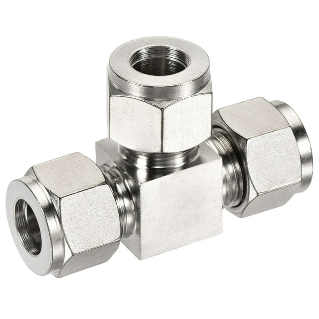 Unique Bargains 12mm OD Tube 3 Way Tee Union Stainless Steel Quick Connect Compression Fittings