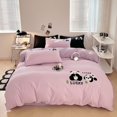 thumbnail image 1 of Cute Panda 100% Cotton Bedding Set Kawaii Embroidered Duvet Cover Bed Sheets Set Flat/Fitted Sheet Bed Linen Pillowcase for Kids, 1 of 7