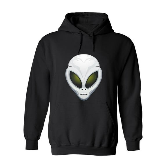 Grey Alien Head Hoodie Men -Image by Shutterstock, Male Small