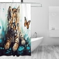 thumbnail image 2 of Coolnut Shower Curtain Cute Cat Bathroom Decor Watercolor Shower Curtain Sets Fabric Cloth Bathroom Curtains with Hooks 60x72 Inch, 2 of 6