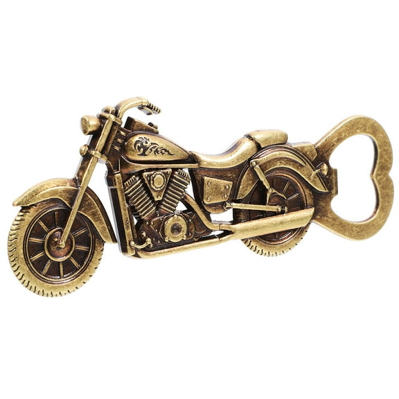 Raindrops Vintage Motorcycle Bottle Opener Zinc Alloy Decorative Beer Opener for Home or Bar Light Brown