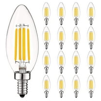 Luxrite 5W E12 Vintage Candelabra LED Dimmable Light Bulbs, 60W Equivalent 3500K Natural White, 550 Lumens, Blunt Tip, 24-Pack