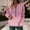 Pink, variant on NTACZA Womens Sweatshirts Long Sleeve Pink Zip Neck Shiny Pullover Sweatshirts Hoodie for Women L