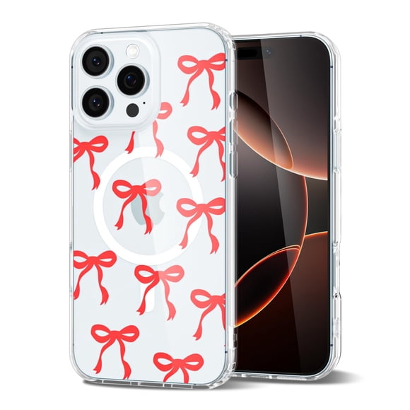 Funda transparente magnética con moño para iPhone 16 Pro Svanove