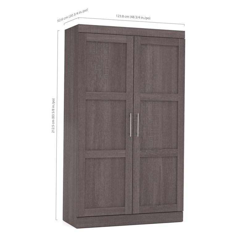 Pur by Bestar Pullout Armoire in Bark Gray