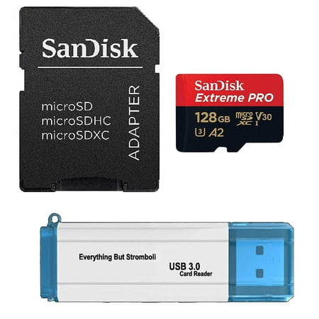 128GB Micro SDXC SanDisk Extreme Pro 4K Memory Card works with DJI Mavic 2, Pro, Zoom, Spark, Phantom 4, Quadcopter 4K UHD Video Drone V30 (SDSQXCY-128G-GN6MA) Everything But Stromboli 3.0 Card