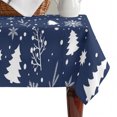 thumbnail image 4 of Navy Blue Christmas Table Cloth Waterproof Tablecloths, Xmas Trees Snowflake Winter Botanical Tablecloth Dining Table Cover for Kitchen Party Tabletop Outdoor, Rectangle Tablecloth 52x70 Inch, 4 of 9
