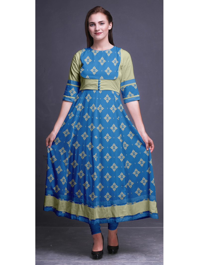 navy blue dress for baby girl Blue Ankle Length Anarkali Suit - main image 1