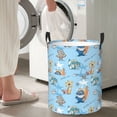 thumbnail image 5 of Sikiie Cute Animals Surfers Print Round Dirty Clothes Basket, Waterproof Standing Foldable Storage Basket, for Laundry Room, Bedroom, Bathroom Storage-Small, 5 of 6