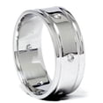 thumbnail image 4 of Pompeii Mens 8mm 14K White Gold Comfort Wedding Diamond Band (G/H,SI), 4 of 6