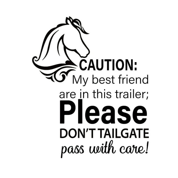 1set PVC Wall Stickers for Home Living Room Bedroom Decoration Horse with Word Pattern Black 295x250mm 2pcs/set