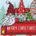 thumbnail image 4 of Dimensions Learn-A-Craft Counted Cross Stitch Kit 6" Round-Red Truck Gnomes (14 Count), 4 of 6