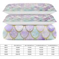 thumbnail image 2 of HAHDAXIA Mermaid Print Bedding Solid Comforter Set for All Seasons,3 Pieces(1 Comforter+2 Pillowcases),Soft Microfiber Bedding Set Twin(86"x70"), 2 of 7