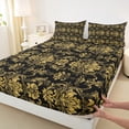 thumbnail image 3 of Castle Fairy Luxury Vintage Damask Queen Sheet Sets,Bohemian Chic Floral Bed Set, 3 of 7