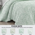 thumbnail image 4 of Mainstays Botanical Floral Stitched Quilt, King, Light Green, Reversible Lightweight Bedding, 4 of 9