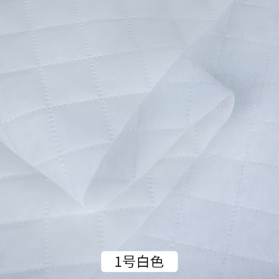Namzi Geometry Pattern Quilted Cotton Fabric 1 Yard Thick Padded Lining Fabric, DIY Sewing Craft Material for Clothing Home Crafts,White