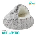 thumbnail image 2 of Cama cueva para gatos y perros pequeña y mediana color café jaspe tamaño pequeño diámetro 40 cm espacio acogedor interior acolchado base antideslizant, 2 of 7