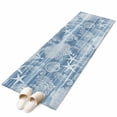 thumbnail image 2 of Blue Coastal Washable Runner Rugs 2'x6', Nautical Starfish Seahorse Coral Summer Low Pile Throw Entryway Rug Non-Slip Sturdy Edge Binding Carpet for Indoor Bedside Entrance Bedside, 2 of 9