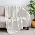 thumbnail image 6 of Eurhowing Faux Furry Bubble Throw Blanket, 450GSM Thick Soft Fluffy Plush Blanket, Fuzzy Shaggy Throw for Couch, Sofa & Bed, 63"×79", White, 6 of 8