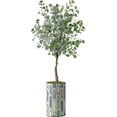 thumbnail image 1 of Artificial Tree in Modern Polygon Pattern Effect Planter, Fake Eucalyptus Silk Tree for Indoor and Outdoor Home Decoration - 57" Overall Tall (Plant Pot Plus Tree), 1 of 5