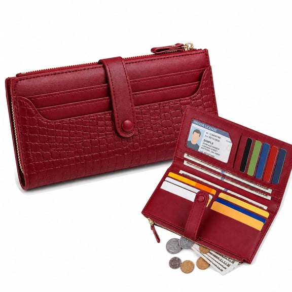 Beltzy Wallet For Women PU Leather Womens Wallet Bifold Card Holder with ID Window Gifts for Ladies