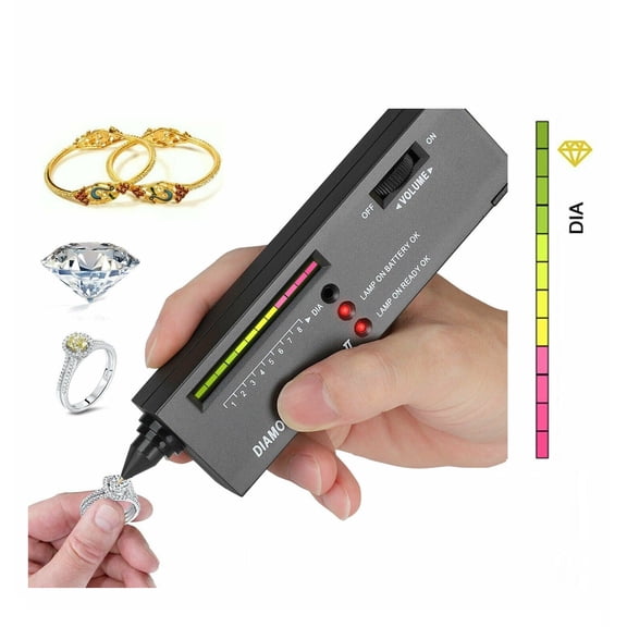 Portable Diamond Tester Pen, Illuminated Jewelry Gemstone Testing Tool Kit for Distinguishing Authentic Diamonds & Stones with Carrying Case