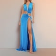 thumbnail image 2 of Vestido Largo de Verano Elegante Sexy Hombro Color Sólido Falda Maxi, Moda Vestido sin Mangas para la Primavera Y el Verano Casual Y Vestido de Noche, 2 of 9